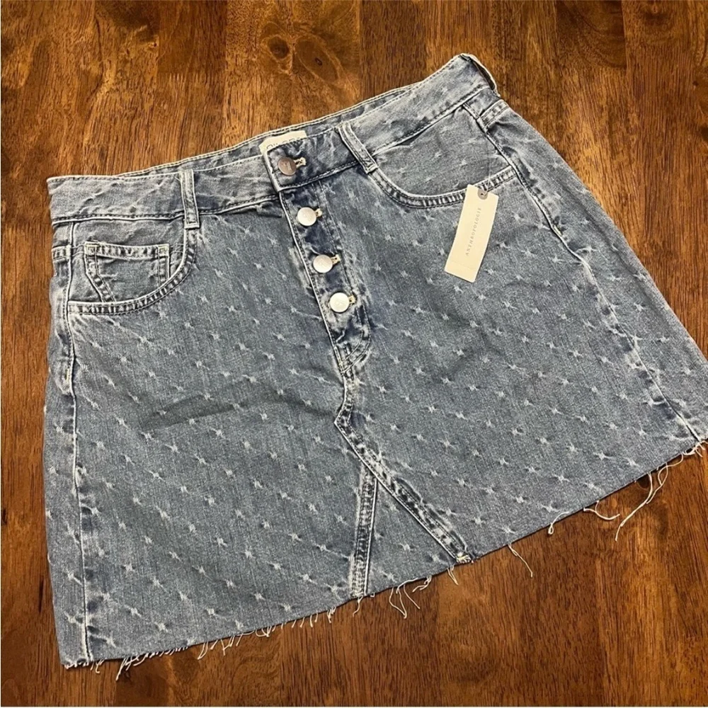NWT! Anthropologie Pilcro Jacquard Denim Mini Skirt - Multiple 🎤